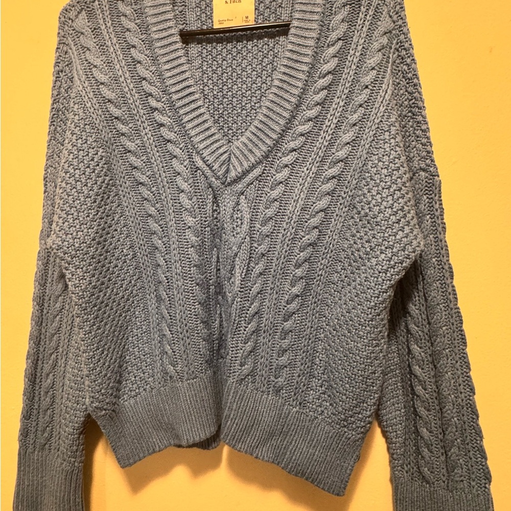 Bundle of Abercrombie & Fitch Light Blue V-Neck Sweater and American Eagle